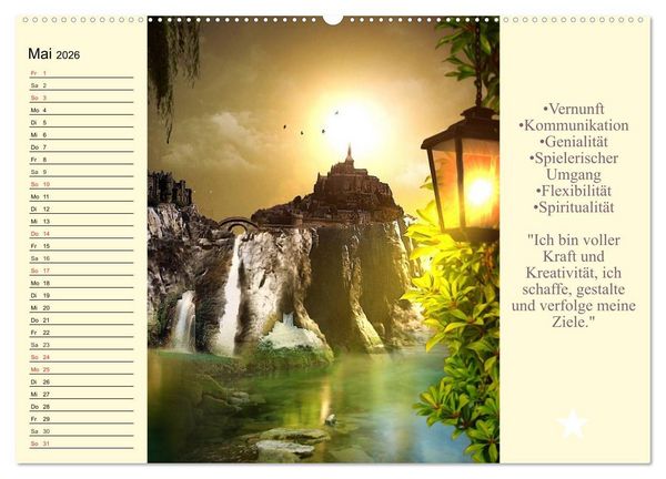 Produktbild: Tarot. Spirituell durch das Jahr (hochwertiger Premium Wandkalender 2026 DIN A2 quer), Kunstdruck in Hochglanz