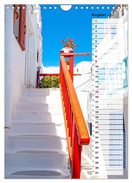 Produktbild: Bunte Treppen auf Mykonos - Reiseplaner (Wandkalender 2026 DIN A4 hoch), CALVENDO Monatskalender