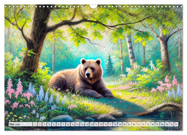 Produktbild: Ein Jahr mit den B&auml;ren - Ein majest&auml;tisches Leben in der Wildnis (Wandkalender 2026 DIN A3 quer), CALVENDO Monatskalender