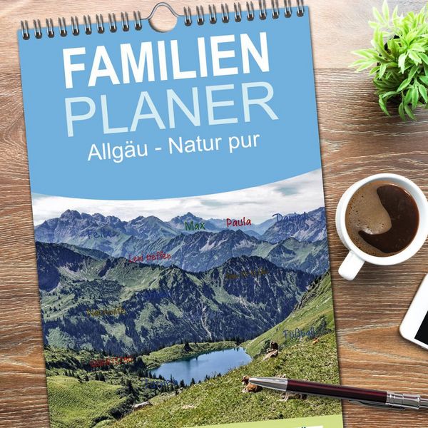 Produktbild: Familienplaner 2026 - Allg&auml;u - Natur pur mit 5 Spalten (Wandkalender, 21 x 45 cm) CALVENDO