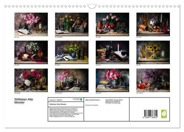 Produktbild: Stillleben Alte Meister (Wandkalender 2026 DIN A3 quer), CALVENDO Monatskalender