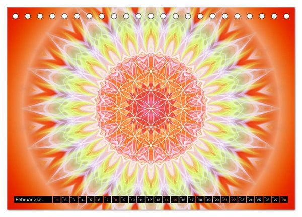 Produktbild: Energie - Mandalas in orange (Tischkalender 2026 DIN A5 quer), CALVENDO Monatskalender