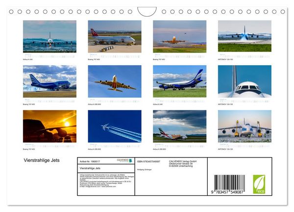 Produktbild: Vierstrahlige Jets (Wandkalender 2026 DIN A4 quer), CALVENDO Monatskalender