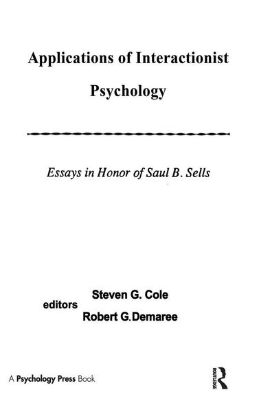 Produktbild: Applications of interactionist Psychology