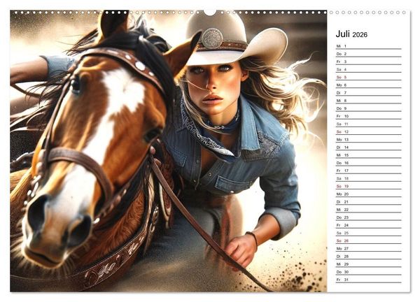 Produktbild: Westernreiten - Jahreszeiten im Sattel (hochwertiger Premium Wandkalender 2026 DIN A2 quer), Kunstdruck in Hochglanz