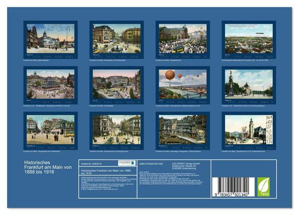Produktbild: Historisches Frankfurt am Main von 1888 bis 1918 (Wandkalender 2026 DIN A4 quer), CALVENDO Monatskalender