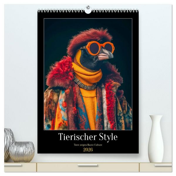Tierischer Style (hochwertiger Premium Wandkalender 2026 DIN A2 hoch), Kunstdruck in Hochglanz