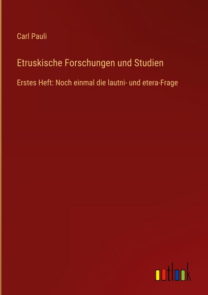 Produktbild: Etruskische Forschungen und Studien
