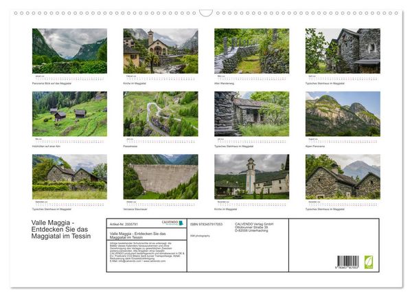 Produktbild: Valle Maggia - Entdecken Sie das Maggiatal im Tessin (Wandkalender 2026 DIN A2 quer), CALVENDO Monatskalender