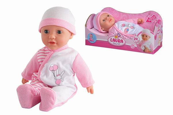 Simba 105140020 - Laura Baby Talk, Weichkörperpuppe mit 24 Babylaute, 30 cm