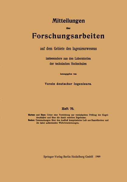 Produktbild: Mitteilungen &uuml;ber Forschungsarbeiten auf dem Gebiete des Ingenieurwesens