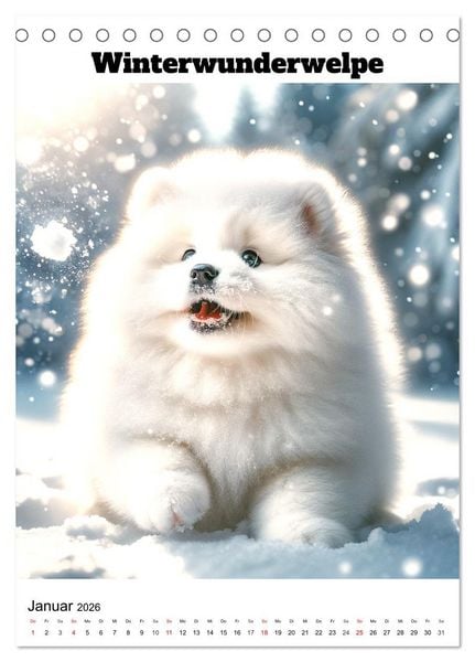 Produktbild: Hundewelpen zum Verlieben (Tischkalender 2026 DIN A5 hoch), CALVENDO Monatskalender