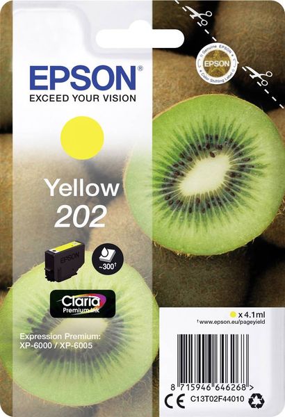 Epson Druckerpatrone T02F4, 202 Original Gelb C13T02F44010