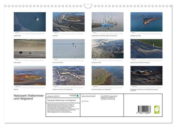 Produktbild: Naturpark Wattenmeer und Helgoland (Wandkalender 2026 DIN A3 quer), CALVENDO Monatskalender