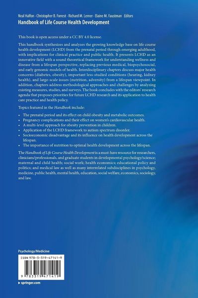 Produktbild: Handbook of Life Course Health Development
