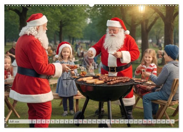 Produktbild: Durch das Jahr mit dem Weihnachtsmann (hochwertiger Premium Wandkalender 2026 DIN A2 quer), Kunstdruck in Hochglanz