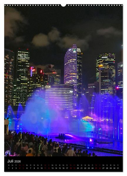 Produktbild: Singapur - Faszinierende Lichterwelt Marina Bay (Wandkalender 2026 DIN A2 hoch), CALVENDO Monatskalender