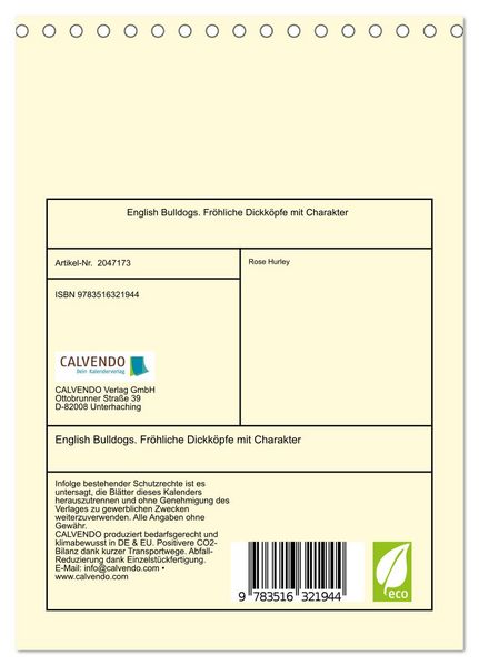 Produktbild: English Bulldogs. Fr&ouml;hliche Dickk&ouml;pfe mit Charakter (Tischkalender 2026 DIN A5 hoch), CALVENDO Monatskalender