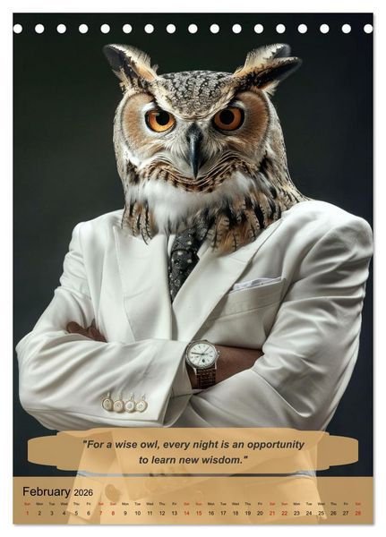 Produktbild: Funny manager wisdom from animals (Desk Calendar 2026 DIN A5 portrait), CALVENDO 12 Month DeskCalendar