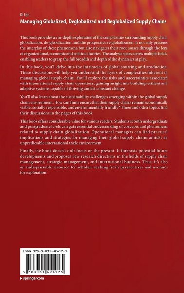 Produktbild: Managing Globalized, Deglobalized and Reglobalized Supply Chains