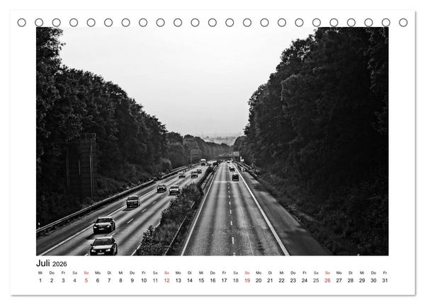 Produktbild: Bochum Black and White (Tischkalender 2026 DIN A5 quer), CALVENDO Monatskalender