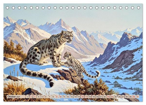 Produktbild: Asiens Tiere im Stil alter Naturstudien (Tischkalender 2027 DIN A5 quer), CALVENDO Monatskalender