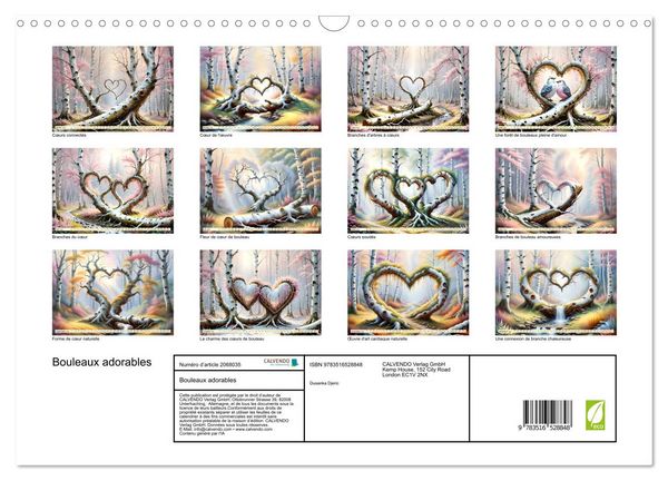 Produktbild: Bouleaux adorables (Calendrier mural 2026 DIN A3 vertical), CALVENDO calendrier mensuel