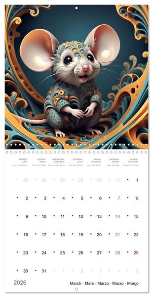 Produktbild: La joie animale (Calendrier mural carr&eacute; 2026 30x30 cm) Calendrier double avec une page pour vos prises de notes