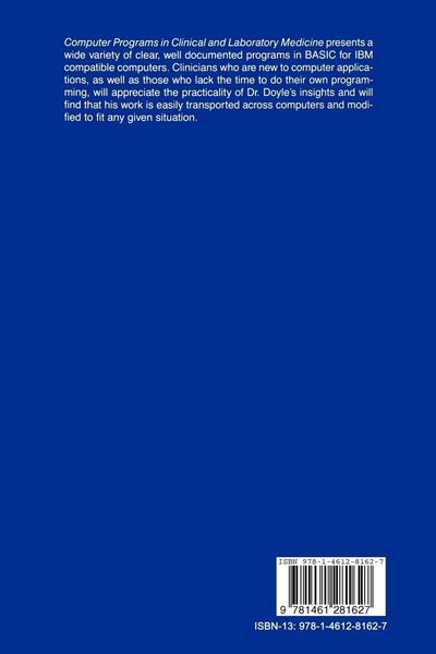 Produktbild: Computer Programs in Clinical and Laboratory Medicine