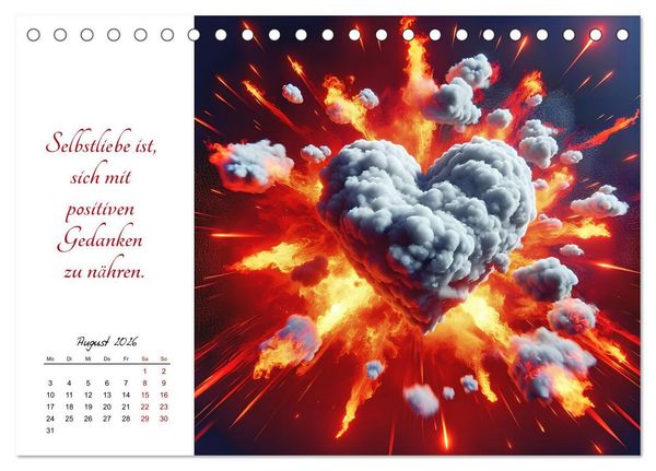 Produktbild: Dein Jahr gef&uuml;llt mit Selbstliebe (Tischkalender 2026 DIN A5 quer), CALVENDO Monatskalender
