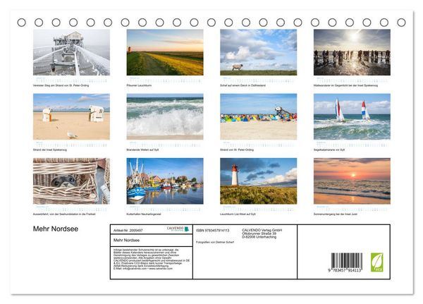 Produktbild: Mehr Nordsee (Tischkalender 2026 DIN A5 quer), CALVENDO Monatskalender