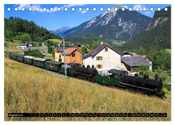 Produktbild: Rh&auml;tische Bahn 2026 (Tischkalender 2026 DIN A5 quer), CALVENDO Monatskalender