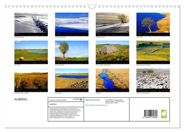 Produktbild: AUBRAC (Calendrier mural 2026 DIN A3 vertical), CALVENDO calendrier mensuel