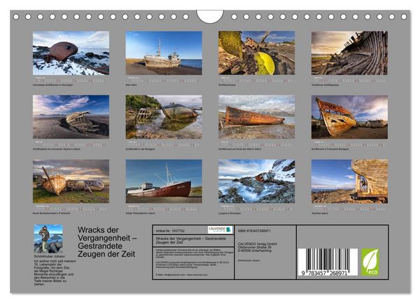 Produktbild: Wracks der Vergangenheit &ndash; Gestrandete Zeugen der Zeit (Wandkalender 2026 DIN A4 quer), CALVENDO Monatskalender