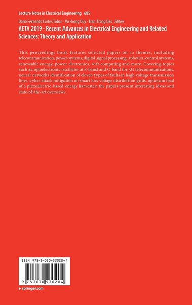 Produktbild: AETA 2019 - Recent Advances in Electrical Engineering and Related Sciences: Theory and Application
