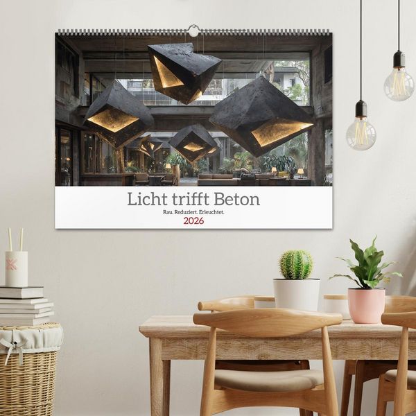 Produktbild: Licht trifft Beton (Wandkalender 2026 DIN A2 quer), CALVENDO Monatskalender