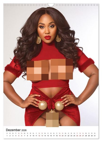 Produktbild: Busty Black - Vollbusige, exotische Frauen (Wandkalender 2026 DIN A3 hoch), CALVENDO Monatskalender