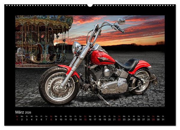 Produktbild: Motorrad-Tr&auml;ume &ndash; Chopper und Custombikes (hochwertiger Premium Wandkalender 2026 DIN A2 quer), Kunstdruck in Hochglanz