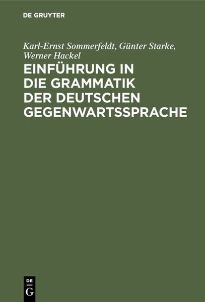 Produktbild: Einf&uuml;hrung in die Grammatik der deutschen Gegenwartssprache