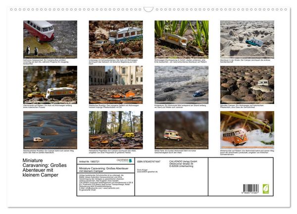 Produktbild: Miniature Caravaning: Gro&szlig;es Abenteuer mit kleinem Camper (Wandkalender 2026 DIN A2 quer), CALVENDO Monatskalender