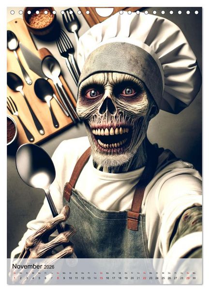 Produktbild: Zombie Selfies - Ein humorvoller Blick auf das untote Dasein (Wandkalender 2026 DIN A4 hoch), CALVENDO Monatskalender