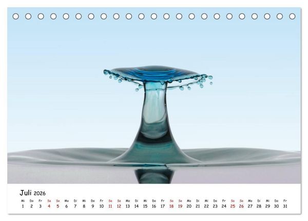 Produktbild: Wassertropfen - Kunstwerke der Natur (Tischkalender 2026 DIN A5 quer), CALVENDO Monatskalender