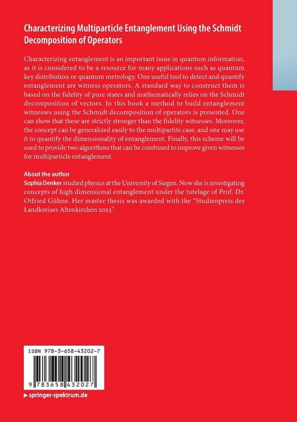 Produktbild: Characterizing Multiparticle Entanglement Using the Schmidt Decomposition of Operators