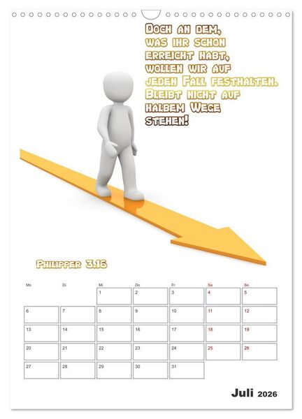 Produktbild: drei.sechzehn - Der Jesus Kalender (Wandkalender 2026 DIN A3 hoch), CALVENDO Monatskalender