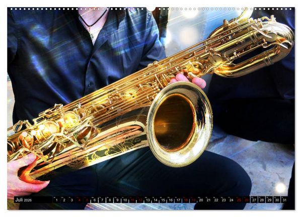 Produktbild: SAXOPHON - on stage (hochwertiger Premium Wandkalender 2026 DIN A2 quer), Kunstdruck in Hochglanz