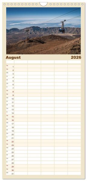 Produktbild: Familienplaner 2026 - Teneriffa - Inmitten des Atlantischen Archipels mit 5 Spalten (Wandkalender, 21 x 45 cm) CALVENDO