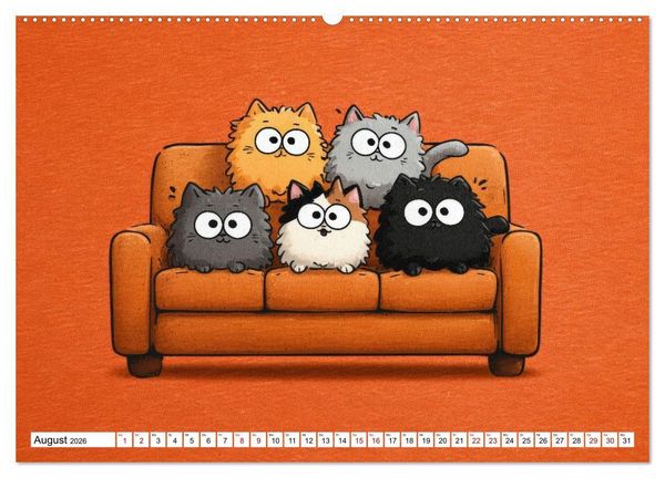 Produktbild: Gute Laune Katzen (hochwertiger Premium Wandkalender 2026 DIN A2 quer), Kunstdruck in Hochglanz