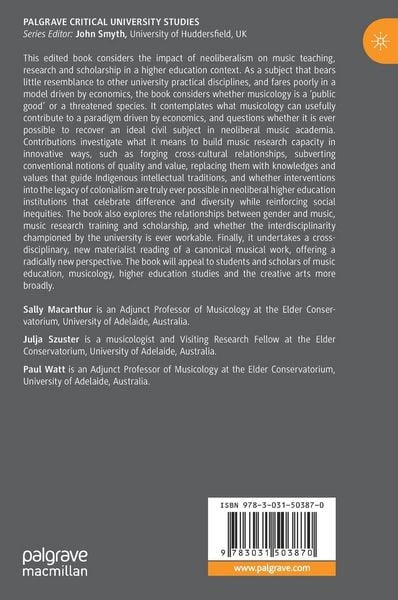 Produktbild: Cultures of Work, the Neoliberal Environment and Music in Higher Education