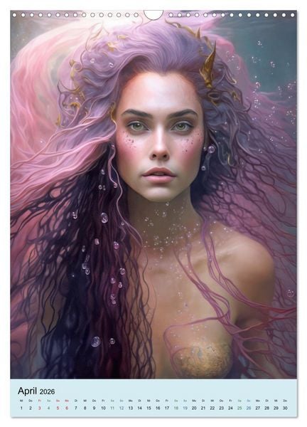 Produktbild: Meerjungfrauen Traumportraits (Wandkalender 2026 DIN A3 hoch), CALVENDO Monatskalender