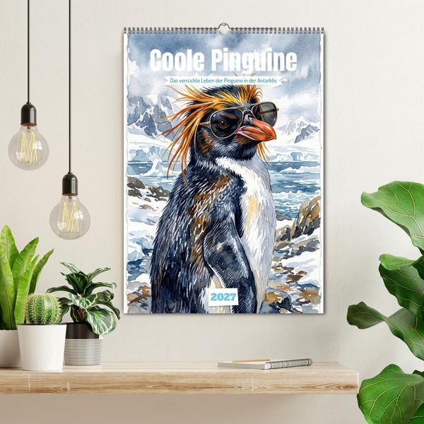 Produktbild: Coole Pinguine (Wandkalender 2027 DIN A2 hoch), CALVENDO Monatskalender